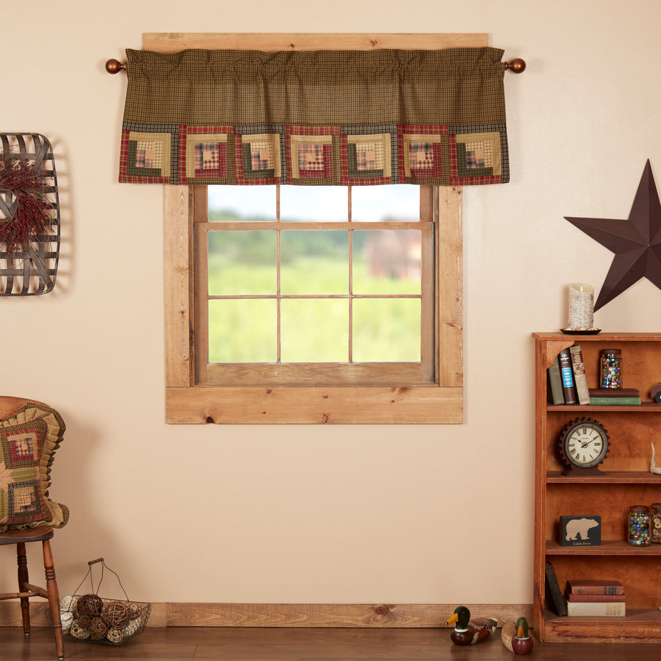 Tea Cabin Valance Log Cabin Block Border 20x60