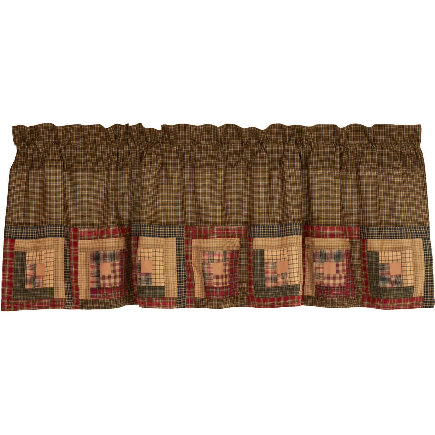 Oak & Asher Tea Cabin Valance Log Cabin Block Border 20x60 By VHC Brands