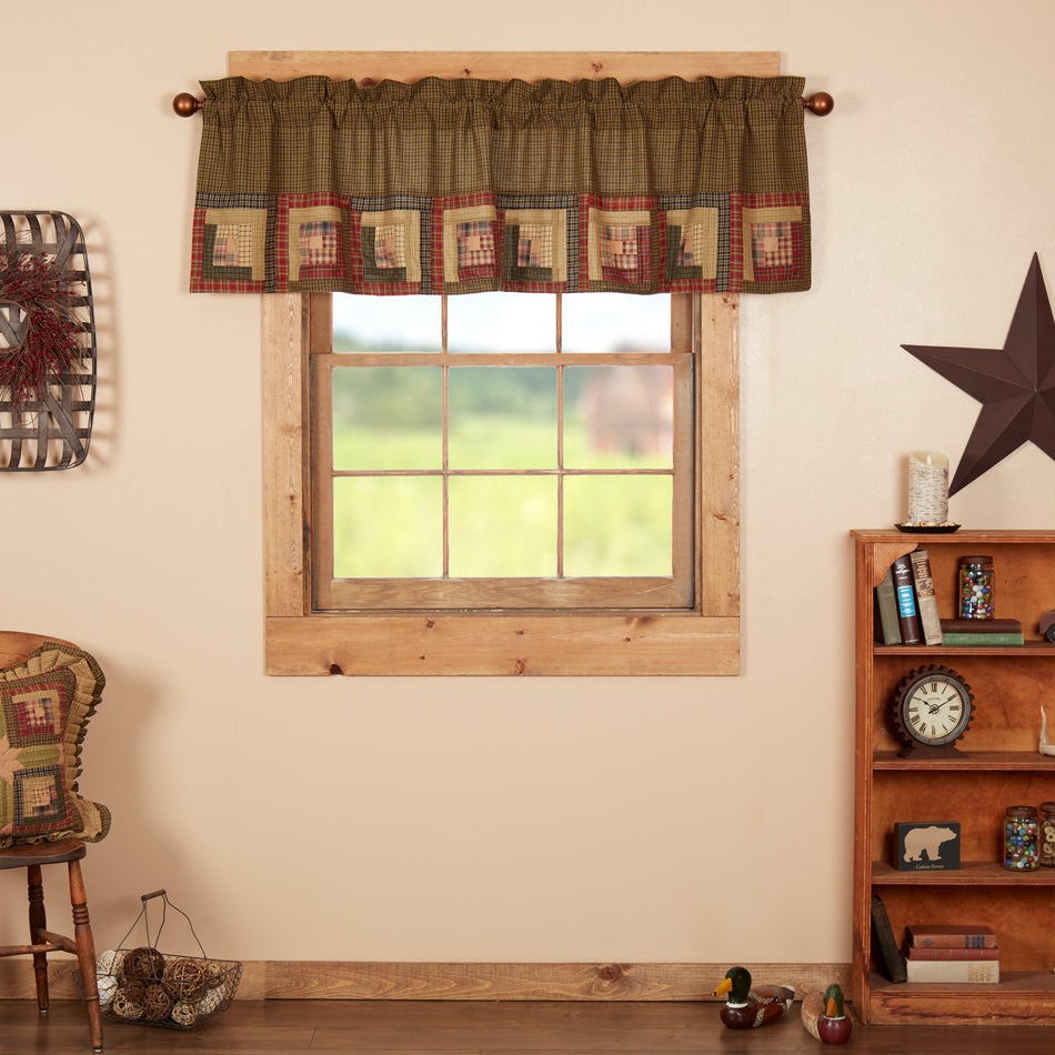 Tea Cabin Valance Log Cabin Block Border 20x72