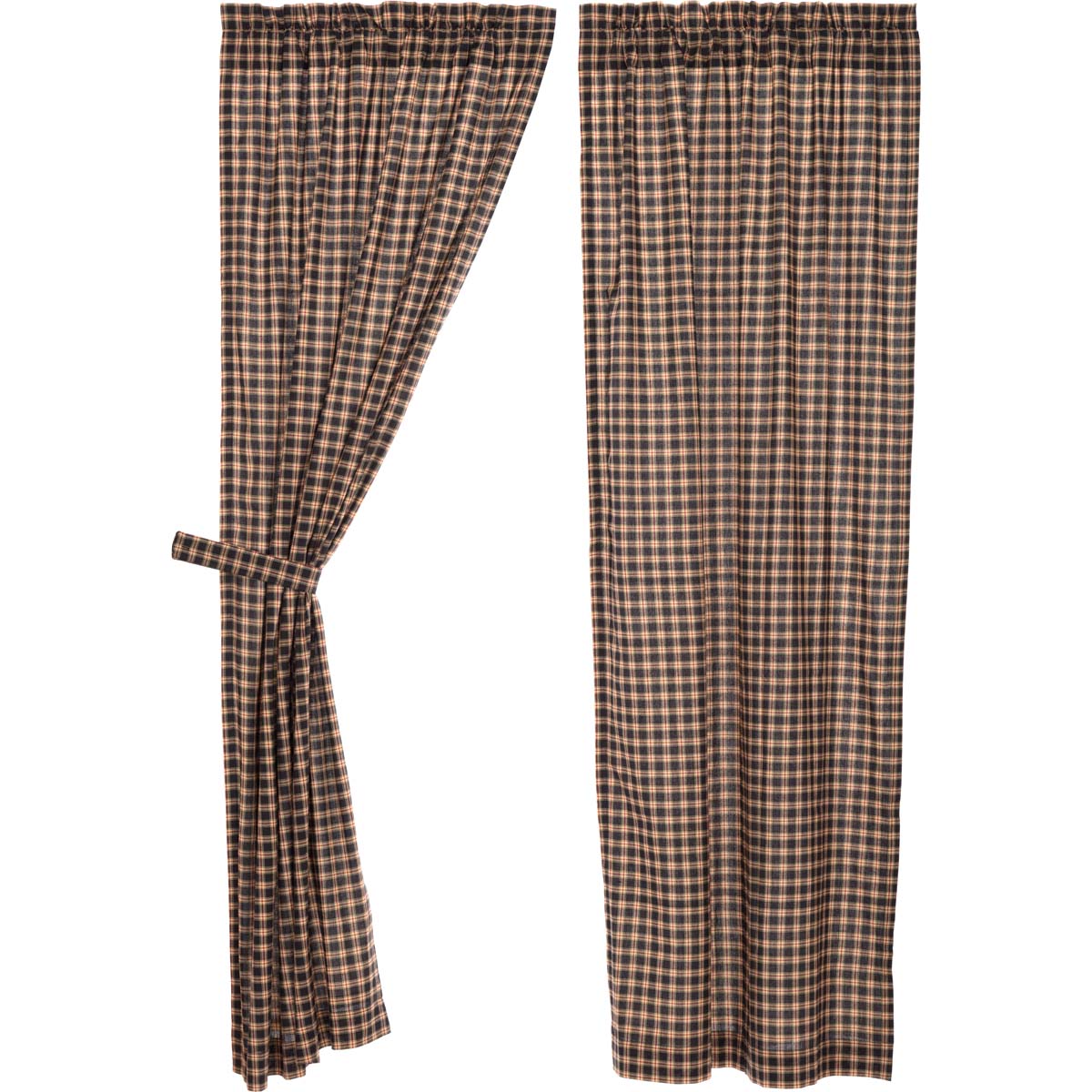 Mayflower Market Bingham Star Panel Plaid Set of 2 84x40 By VHC Brands