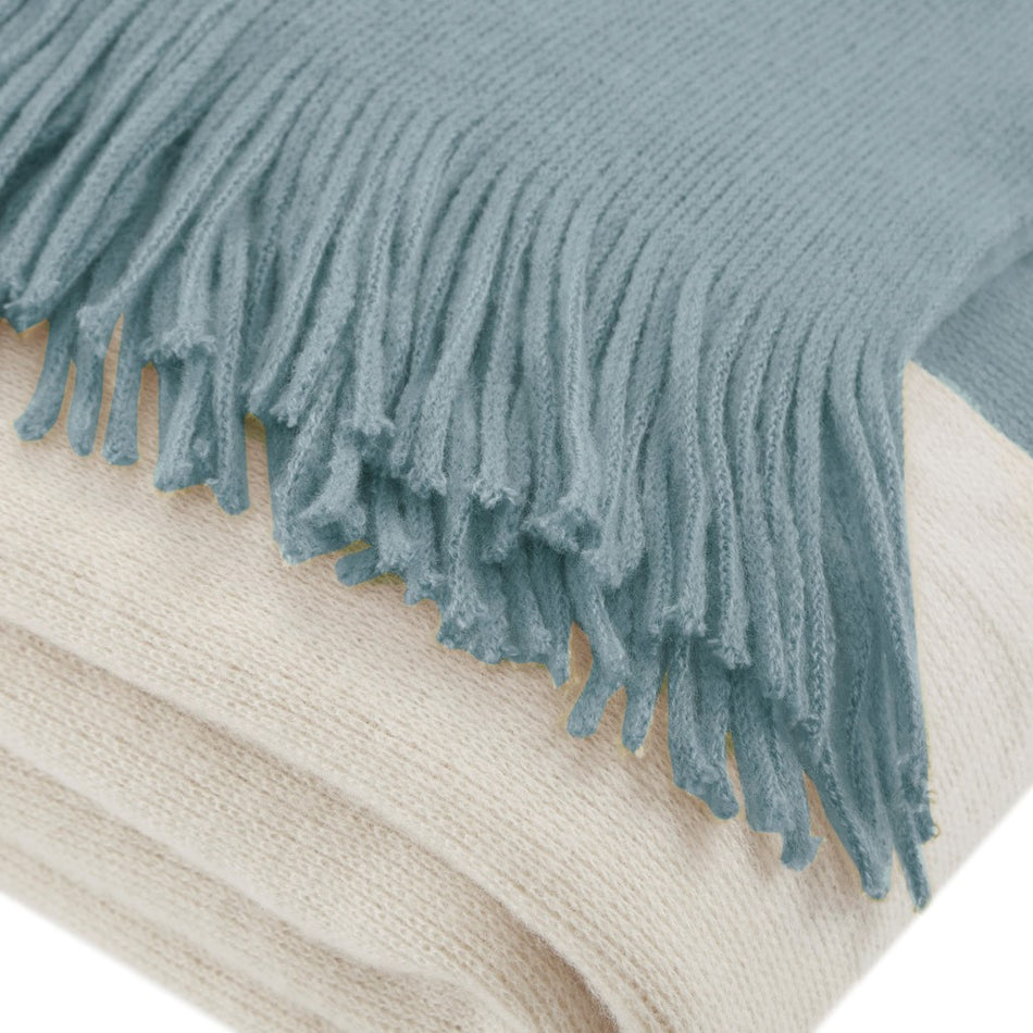 Stockholm Color Block Faux Cashmere Throw - Aqua - 50x60"