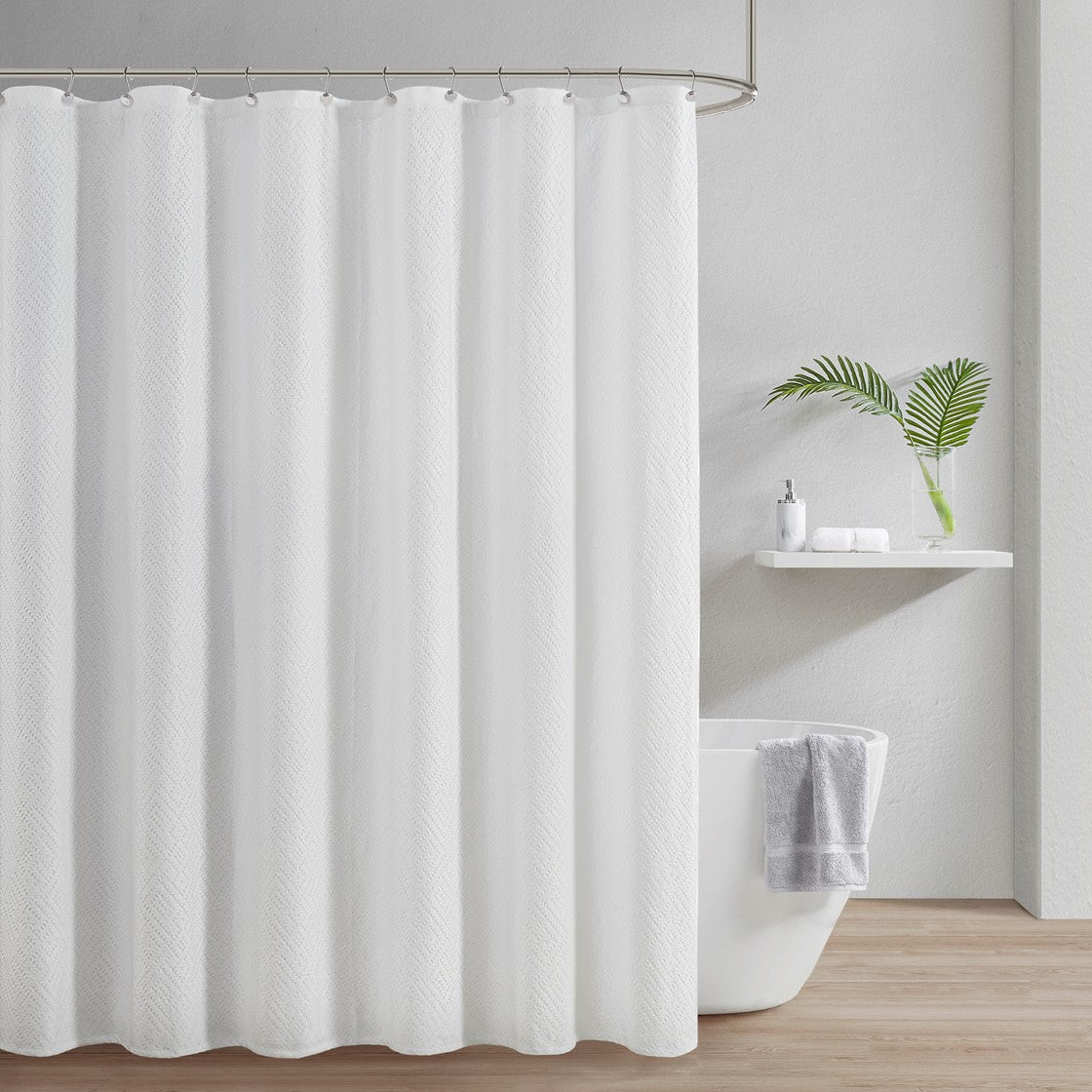 Croscill Casual Calistoga Matelasse Shower Curtain - White  - One Size Shop Online & Save - expresshomedirectr.com