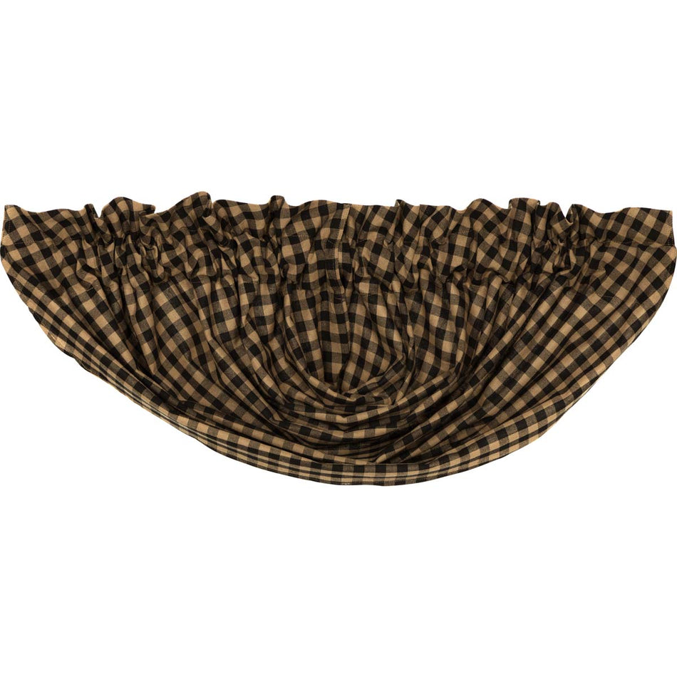 Mayflower Market Black Check Balloon Valance 15x60 By VHC Brands