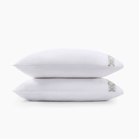 Croscill Signature Hem 300TC Cotton Pillowcases - Grey  - Standard Size Shop Online & Save - expresshomedirectr.com