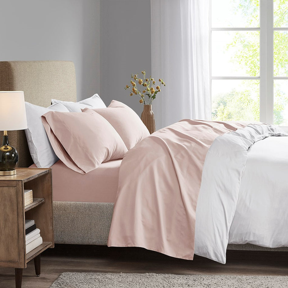 Madison Park 3M Microcell All Season Lightweight Sheet Set - Blush - Full Size