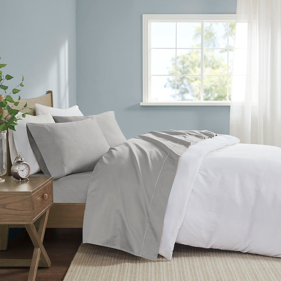 600 Thread Count Pima Cotton Sheet Set - Light Grey - King Size