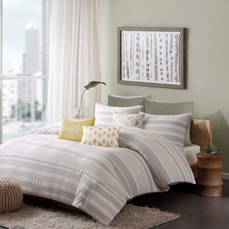 INK+IVY Lakeside Duvet Cover Mini Set - Grey  - King Size Shop Online & Save - expresshomedirectr.com