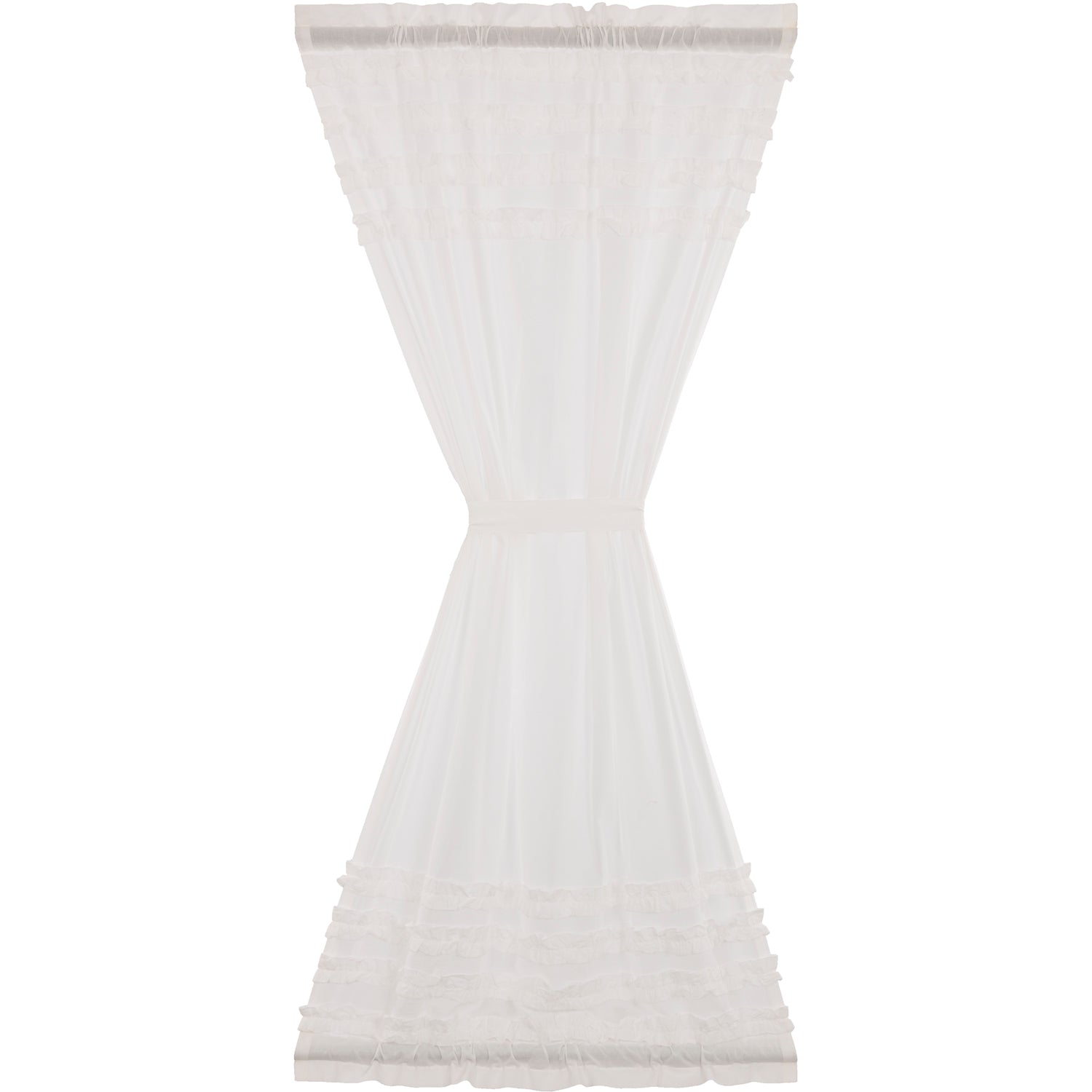 April & Olive White Ruffled Sheer Petticoat Door Panel 72x40 By VHC Brands