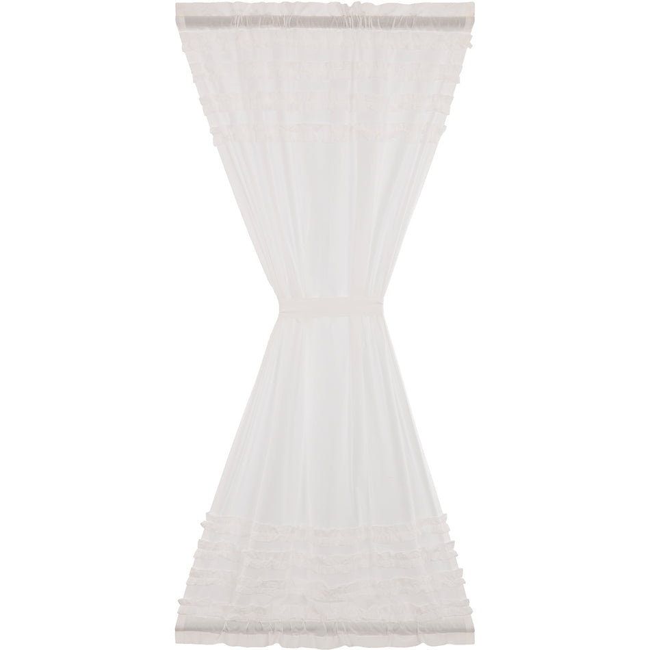 April & Olive White Ruffled Sheer Petticoat Door Panel 72x40 By VHC Brands