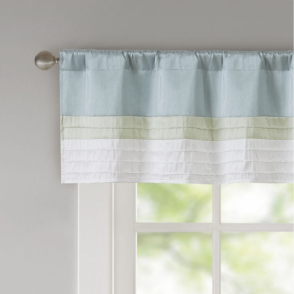 Amherst Polyoni Pintuck Window Valance - Green - 50x18"