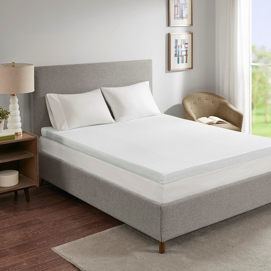 Sleep Philosophy 3" Gel Memory Foam with 3M Cover Mattress Topper - White - Full Size