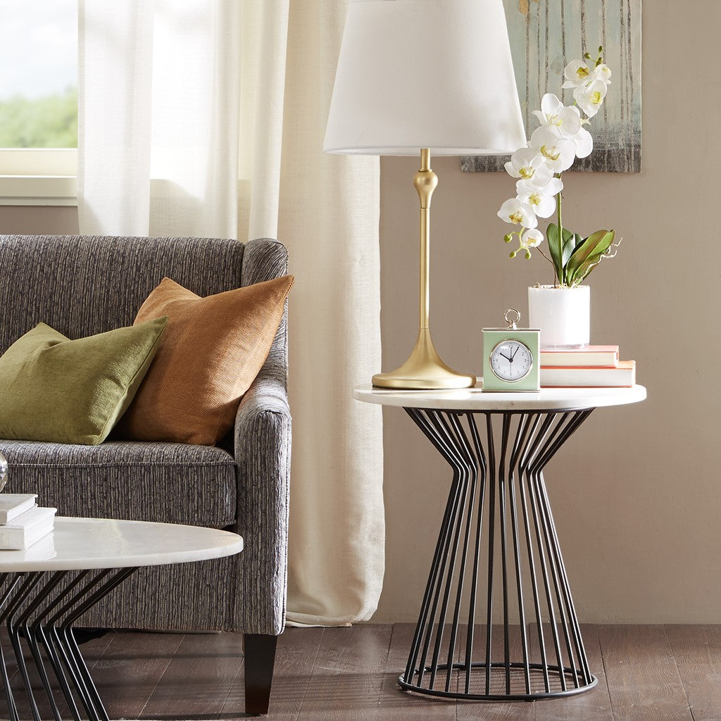 Madison Park Marbury End Table - Black / White 