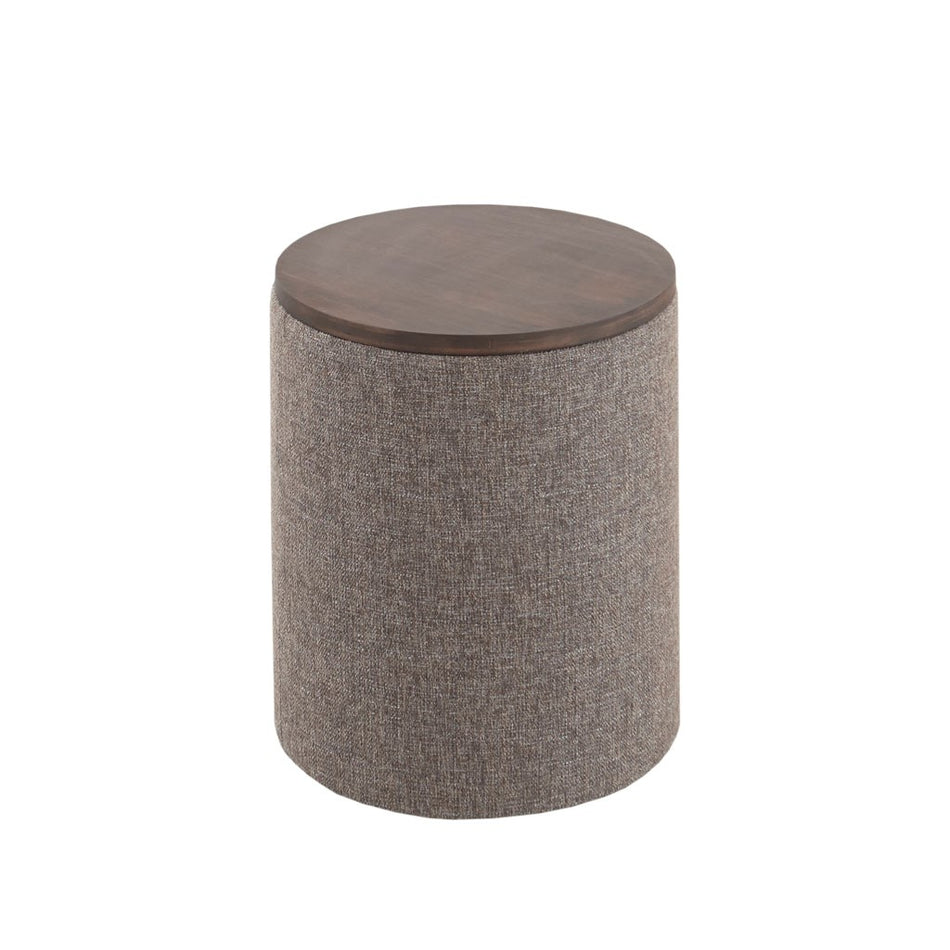 Marta Storage Round Ottoman - Grey