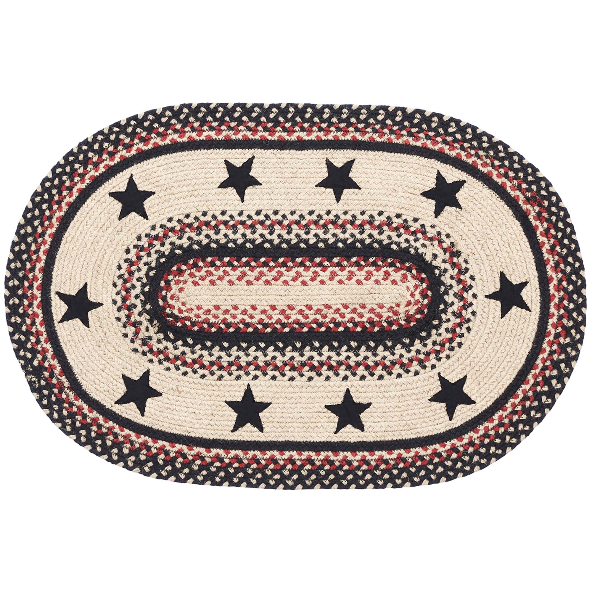 Mayflower Market Colonial Star Jute Rug Oval w/ Pad 20x30 By VHC Brands