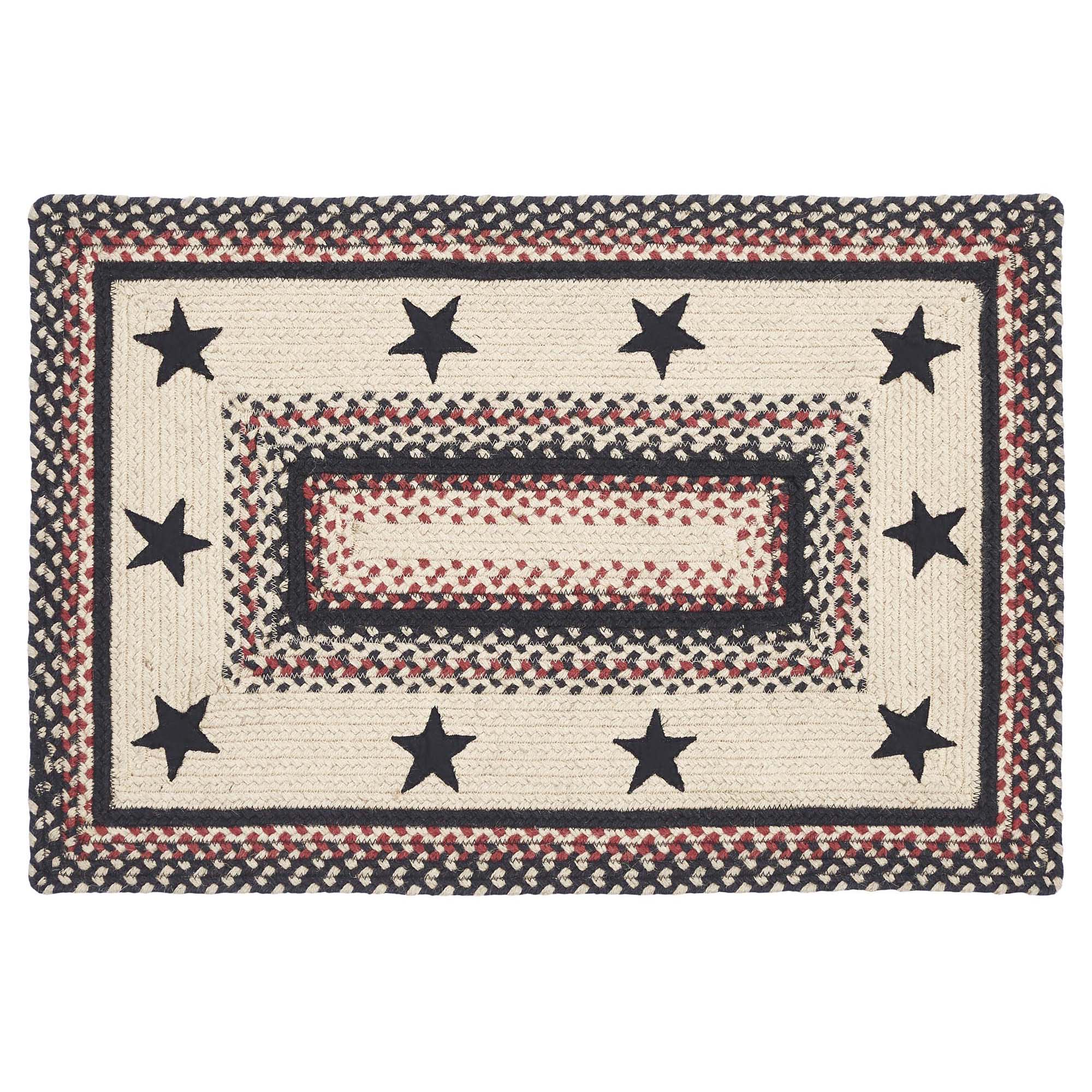 Mayflower Market Colonial Star Jute Rug Rect w/ Pad 20x30 By VHC Brands