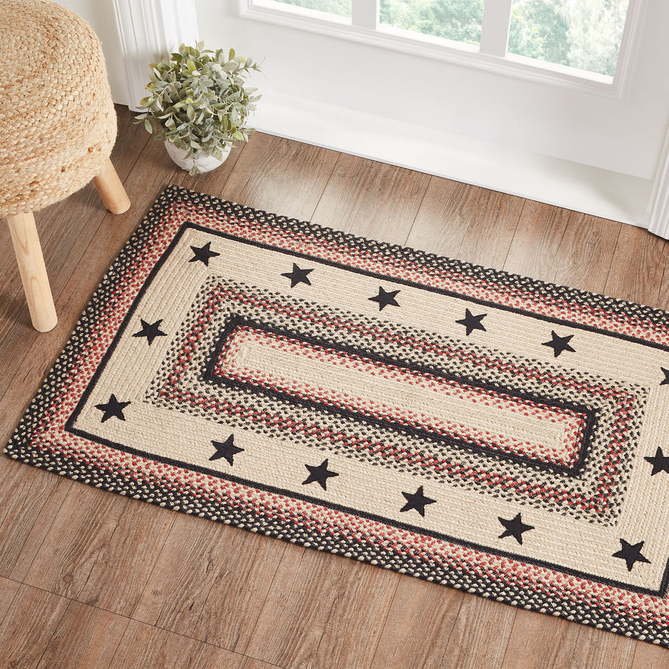 Mayflower Market Colonial Star Jute Rug Rect w/ Pad 27x48 By VHC Brands