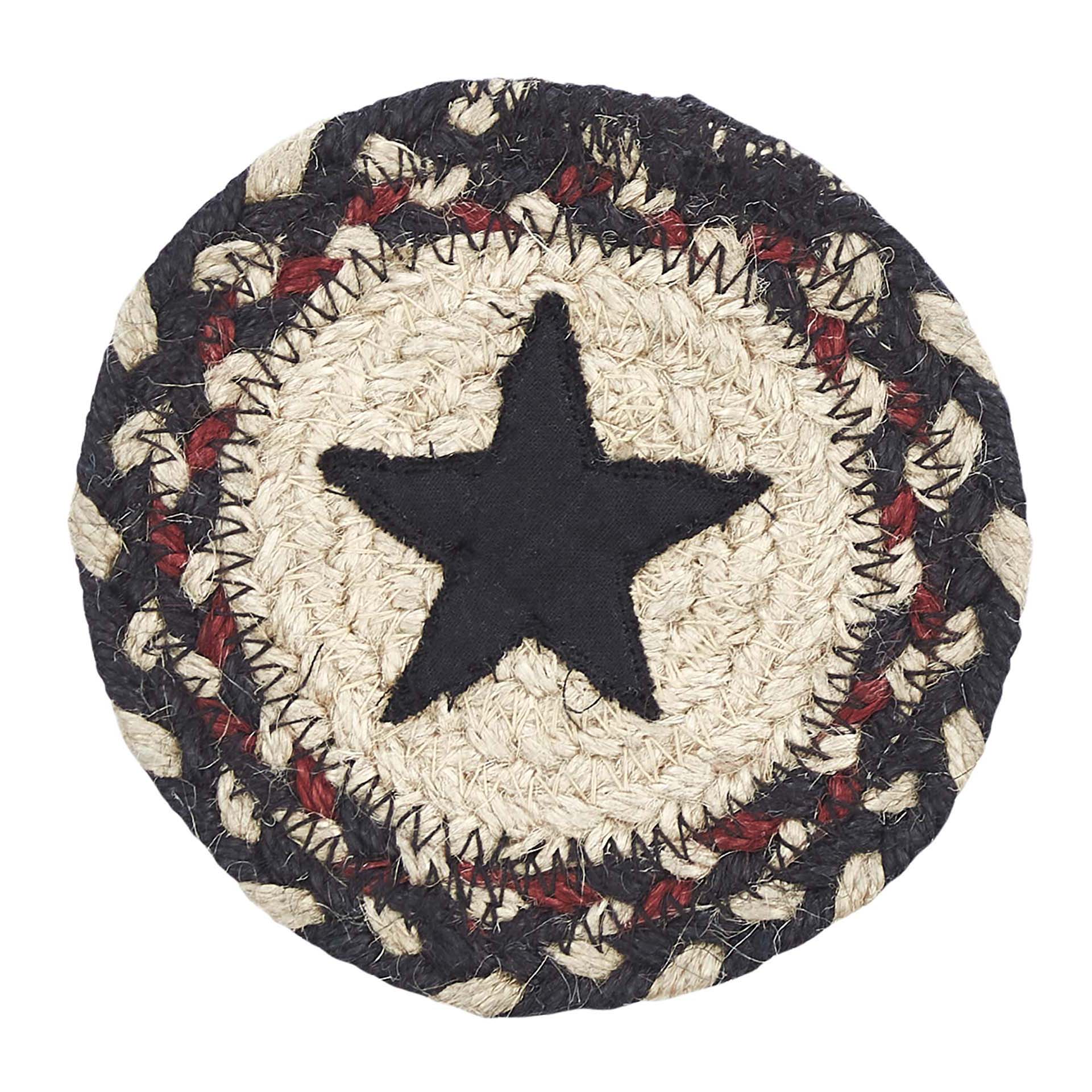 Mayflower Market Colonial Star Jute Coaster Set of 6 By VHC Brands