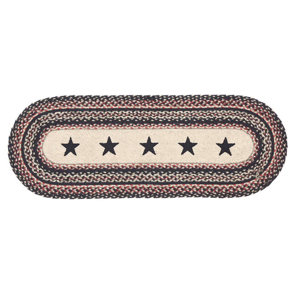 Mayflower Market Colonial Star Jute Oval Runner 13x36 By VHC Brands