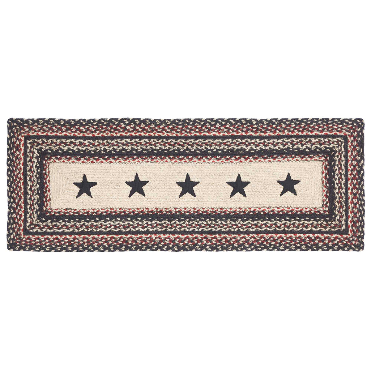 Mayflower Market Colonial Star Jute Rect Runner 13x36 By VHC Brands