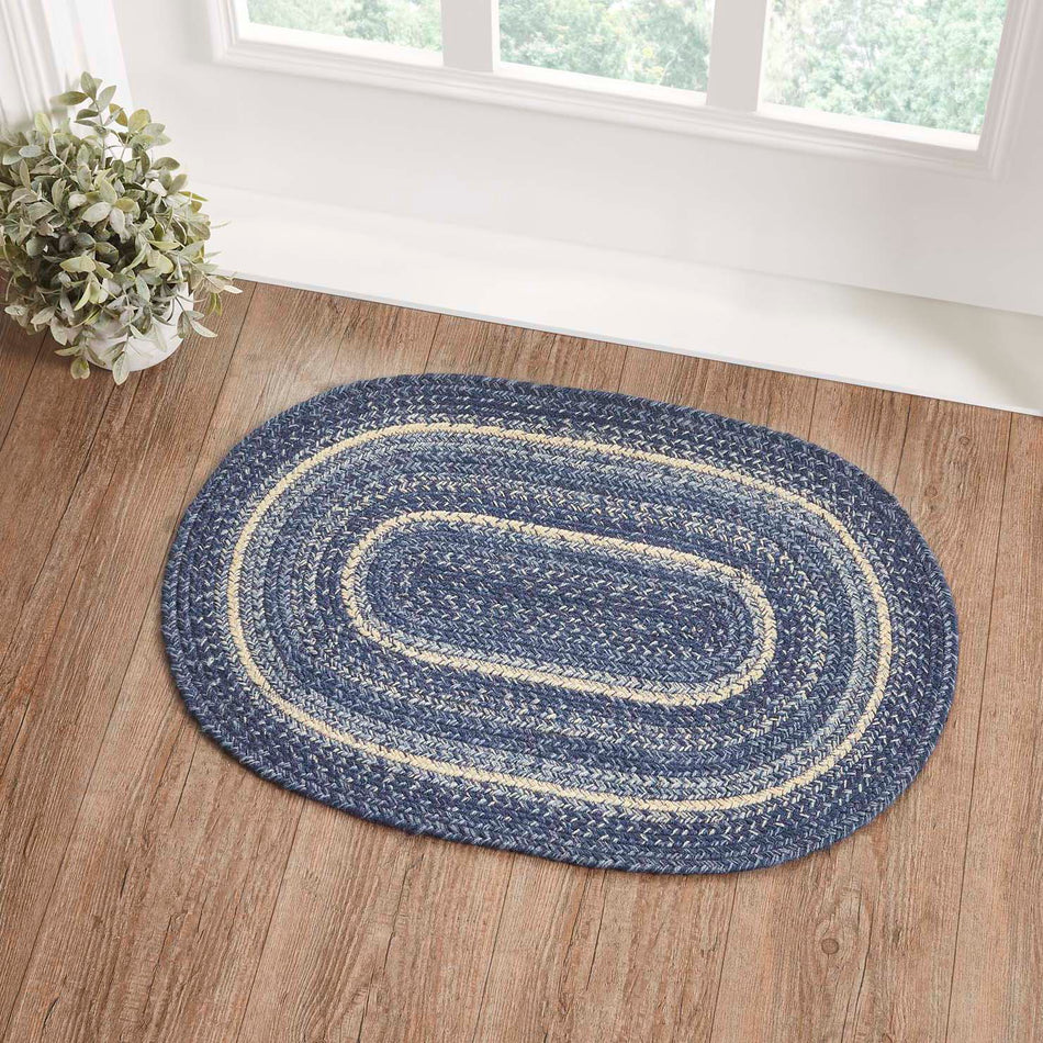 Great Falls Blue Jute Rug Oval w/ Pad 20x30