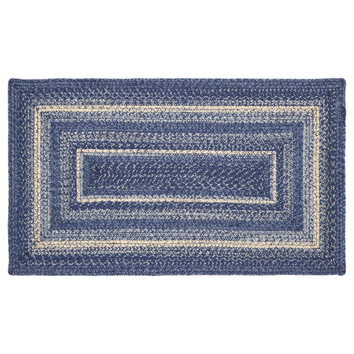 April & Olive Great Falls Blue Jute Rug Rect w/ Pad 27x48 By VHC Brands