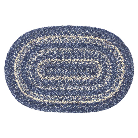 April & Olive Great Falls Blue Jute Oval Placemat 12x18 By VHC Brands