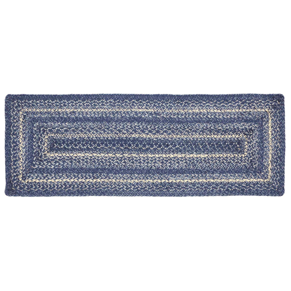 April & Olive Great Falls Blue Jute Rect Runner 13x36 By VHC Brands