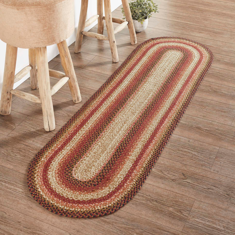 Mayflower Market Ginger Spice Jute Rug/Runner Oval w/ Pad 22x72 By VHC Brands