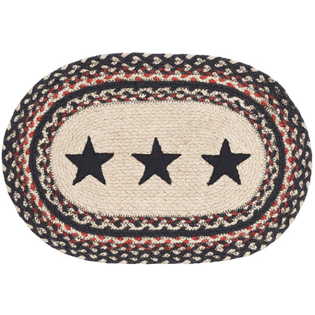 Mayflower Market Colonial Star Jute Oval Placemat 10x15 By VHC Brands