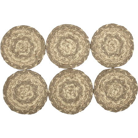 April & Olive Cobblestone Jute Coaster Set of 6 By VHC Brands