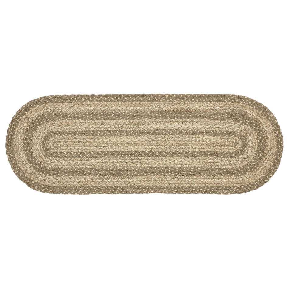 April & Olive Cobblestone Jute Oval Runner 13x36 By VHC Brands