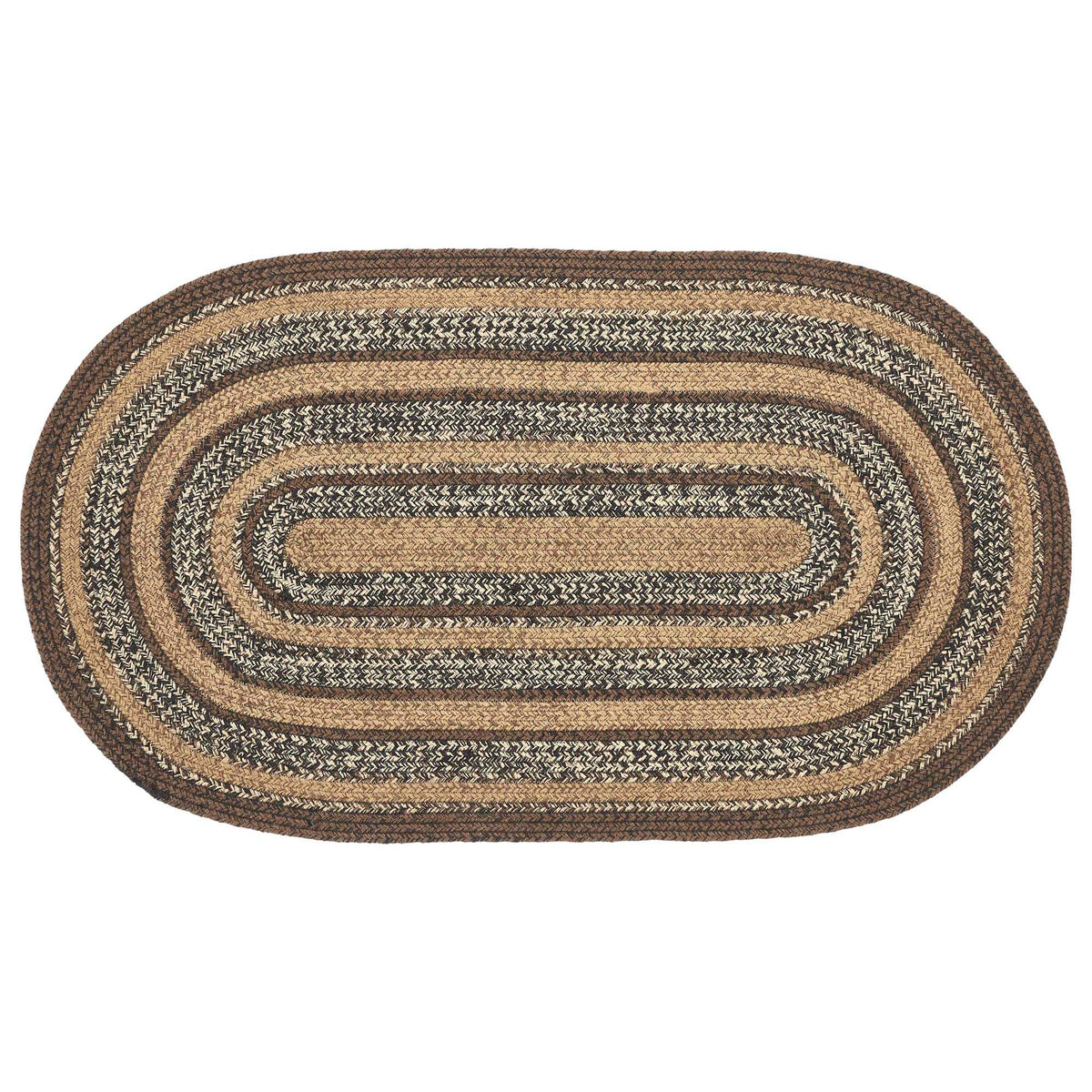 Oak & Asher Espresso Jute Rug Oval w/ Pad 27x48 By VHC Brands