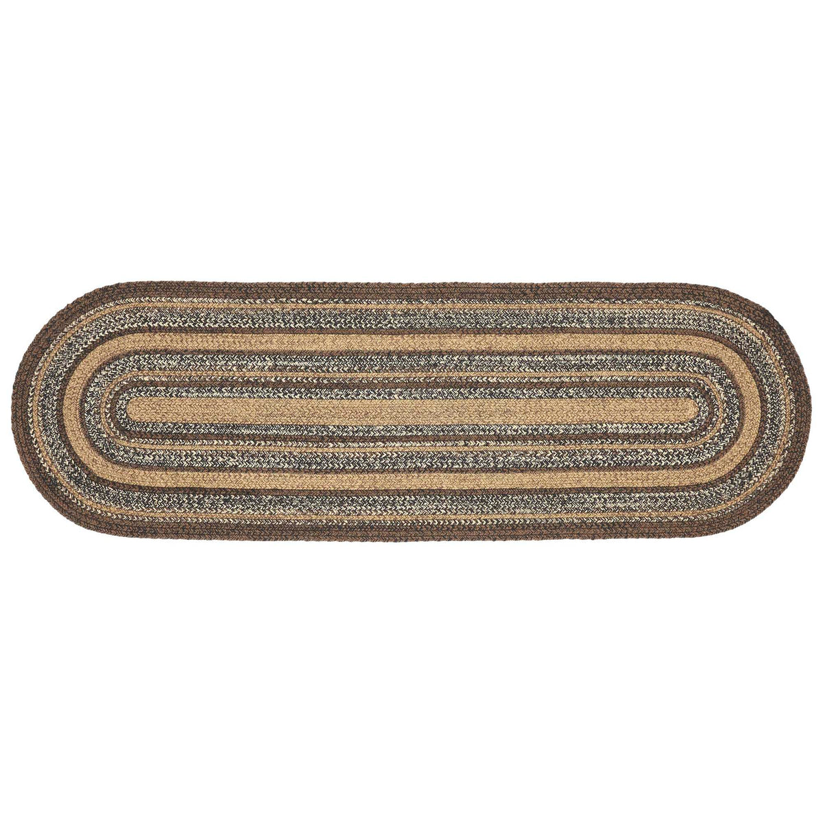 Oak & Asher Espresso Jute Rug/Runner Oval w/ Pad 22x72 By VHC Brands