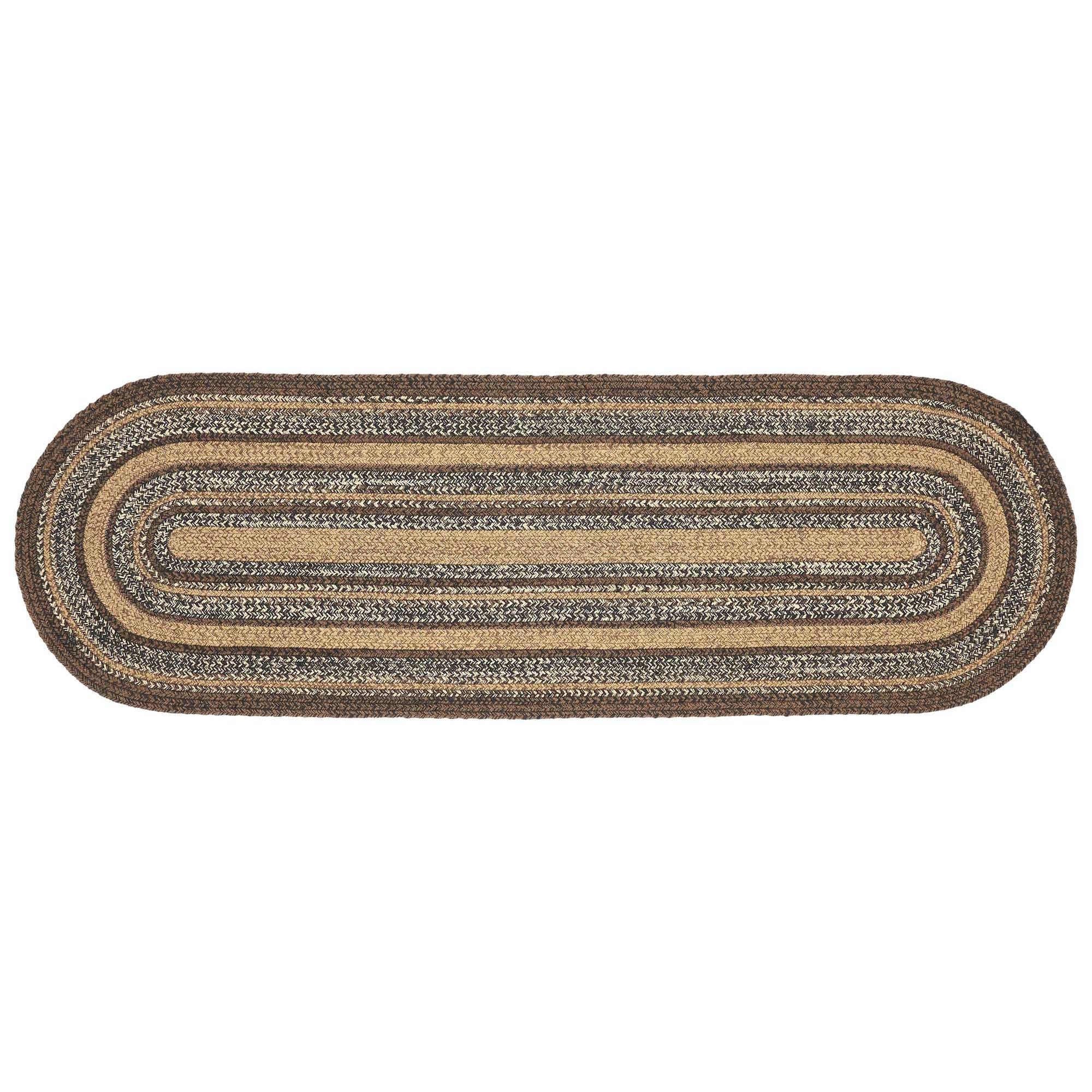 Oak & Asher Espresso Jute Rug/Runner Oval w/ Pad 22x72 By VHC Brands