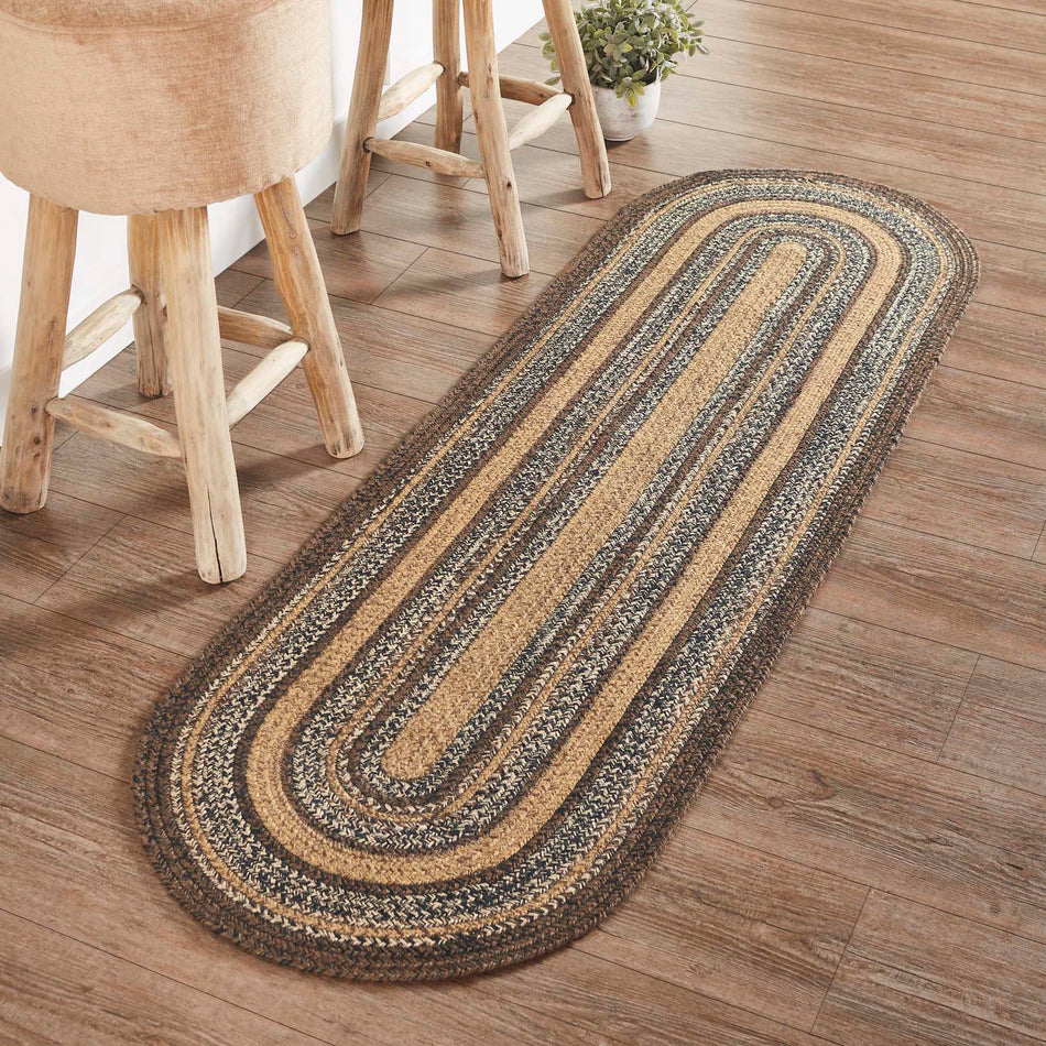 Espresso Jute Rug/Runner Oval w/ Pad 22x72