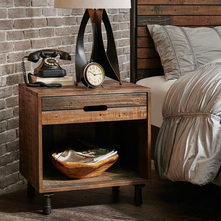 INK+IVY Renu Solid Wood Nightstand - Light Brown Multi 