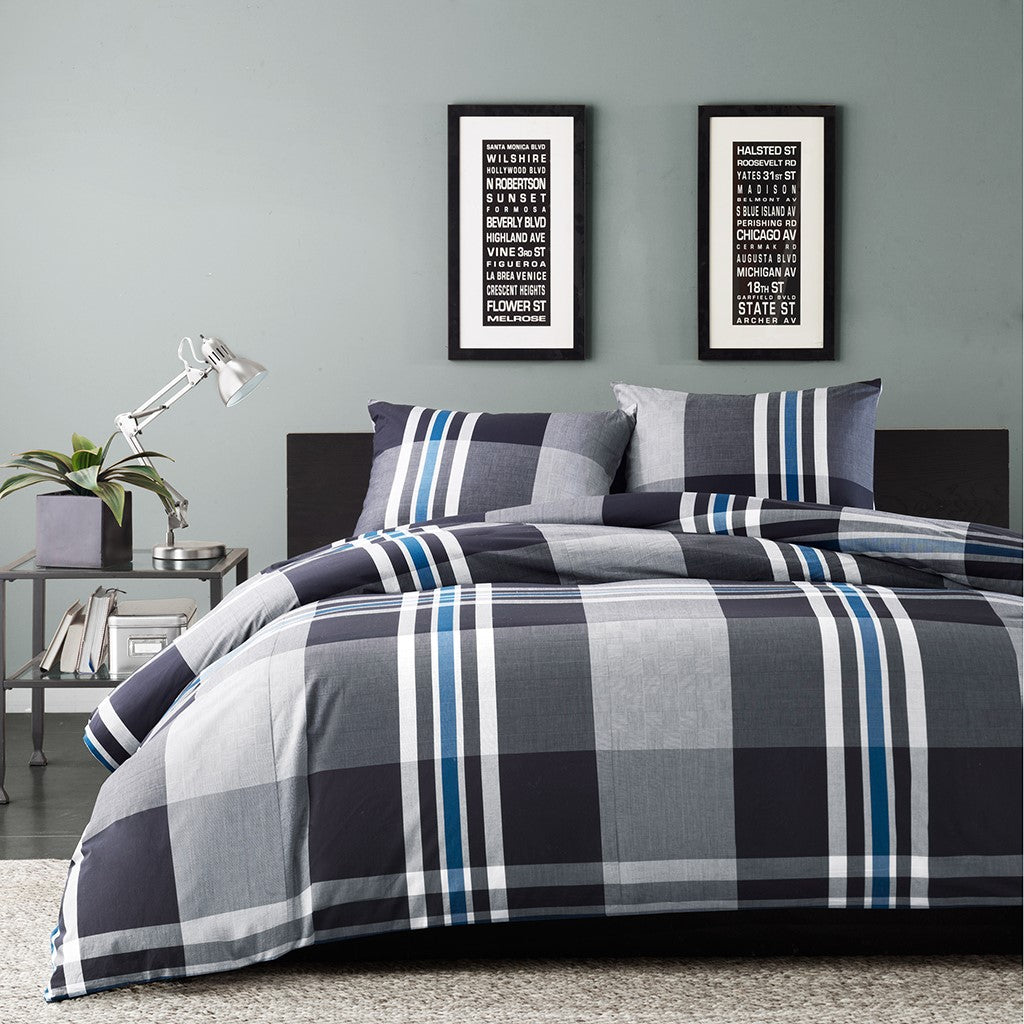 INK+IVY Nathan Duvet Cover Mini Set - Grey  - Twin Size Shop Online & Save - expresshomedirectr.com