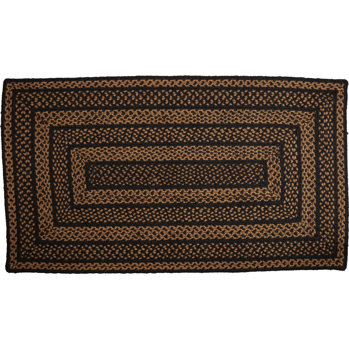 Mayflower Market Black & Tan Jute Rug Rect w/ Pad 27x48 By VHC Brands