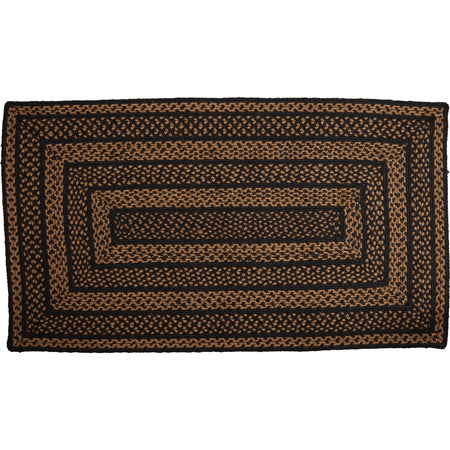 Mayflower Market Black & Tan Jute Rug Rect w/ Pad 27x48 By VHC Brands