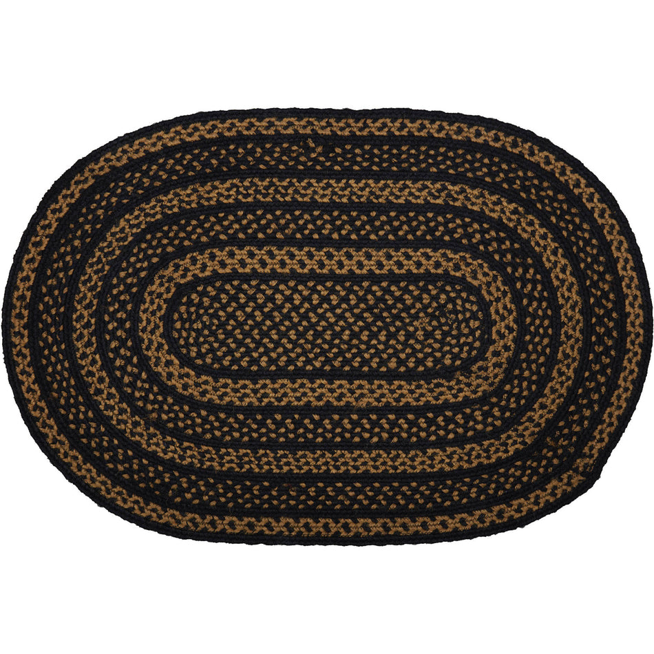 Mayflower Market Black & Tan Jute Rug Oval w/ Pad 24x36 By VHC Brands