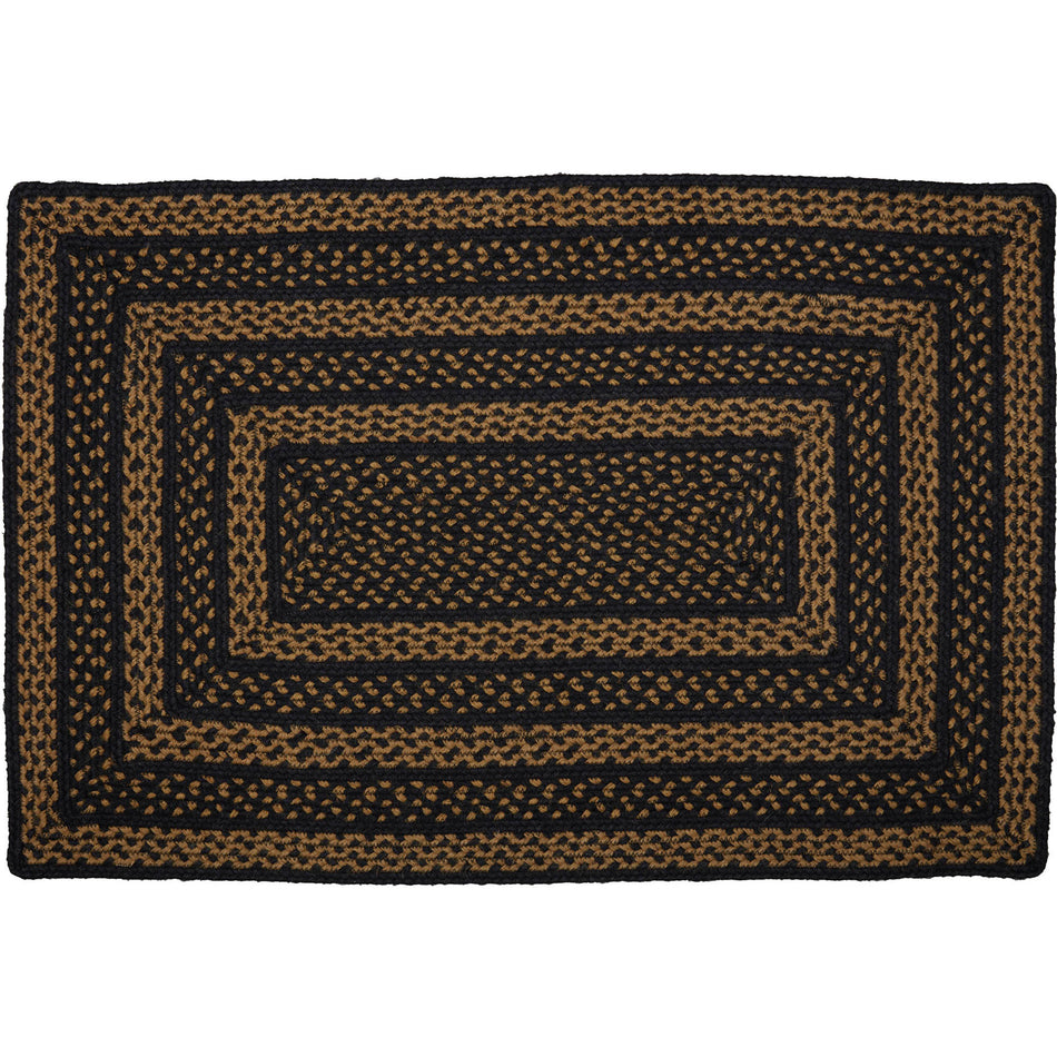 Mayflower Market Black & Tan Jute Rug Rect w/ Pad 24x36 By VHC Brands