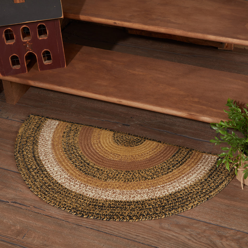 Kettle Grove Jute Rug Half Circle w/ Pad 16.5x33