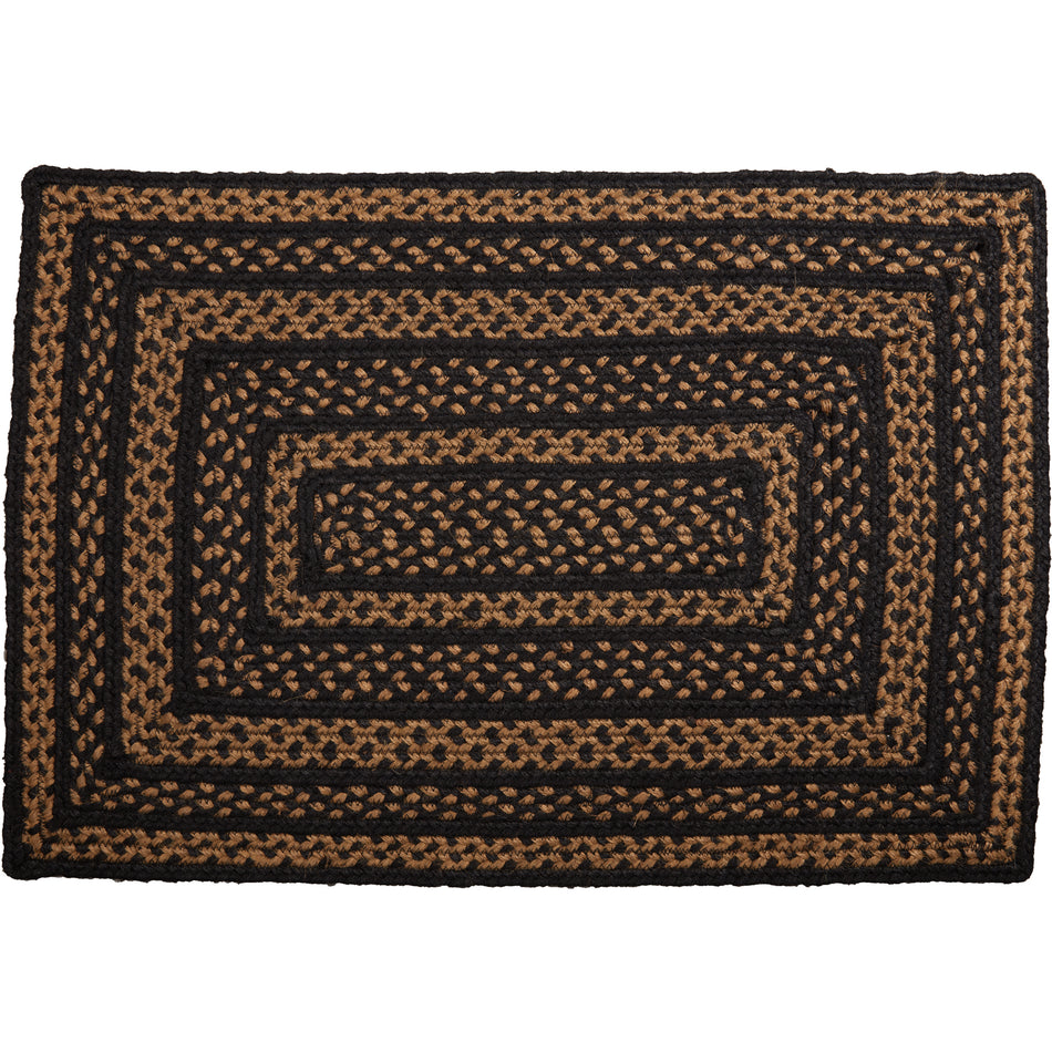 Mayflower Market Black & Tan Jute Rug Rect w/ Pad 20x30 By VHC Brands