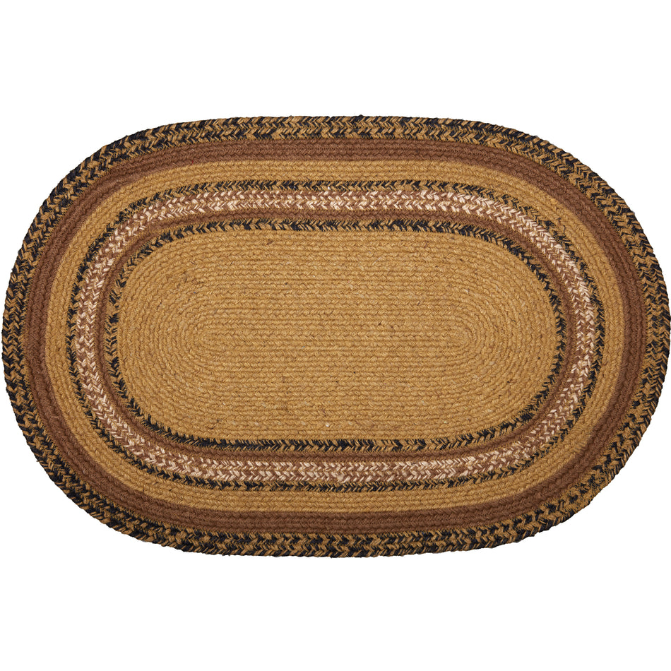 Mayflower Market Kettle Grove Jute Rug Oval Stencil Welcome w/ Pad 20x30 By VHC Brands