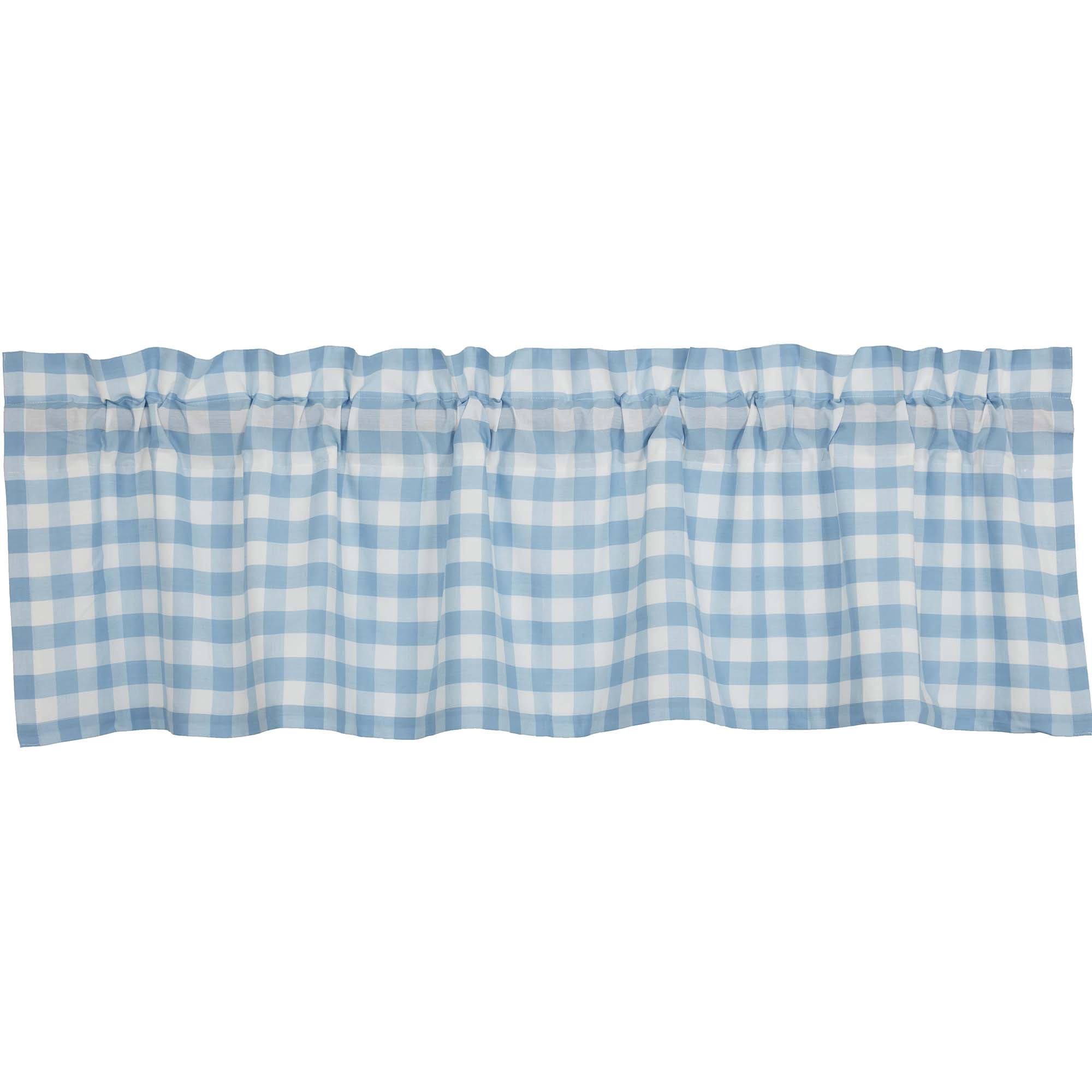 April & Olive Annie Buffalo Blue Check Valance 16x60 By VHC Brands