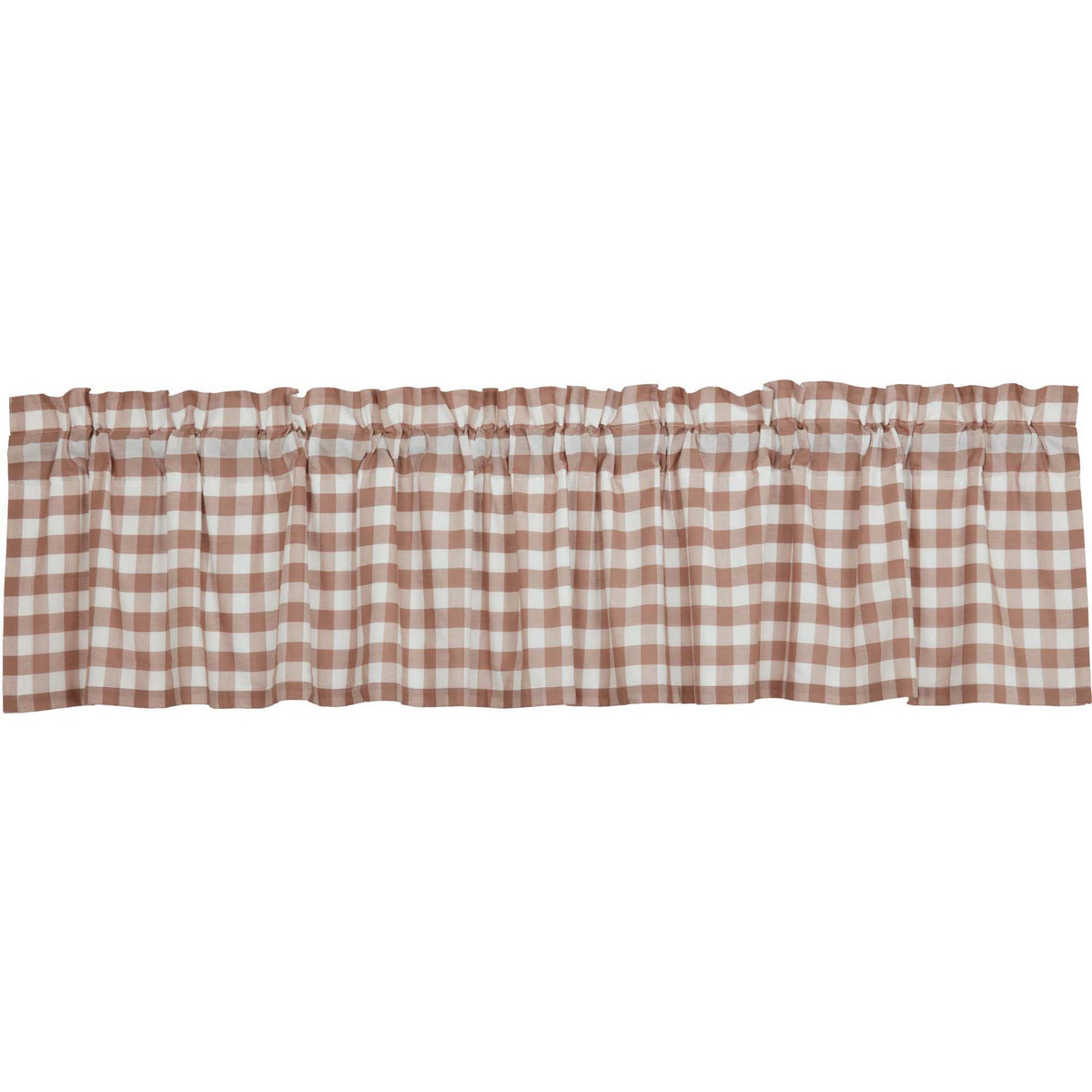 April & Olive Annie Buffalo Portabella Check Valance 16x90 By VHC Brands