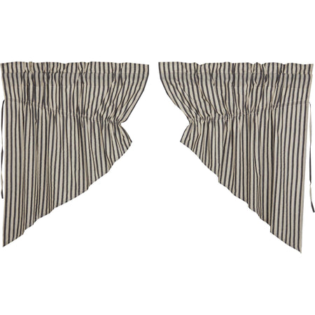 April & Olive Ashmont Ticking Stripe Prairie Swag Set of 2 36x36x18 By VHC Brands