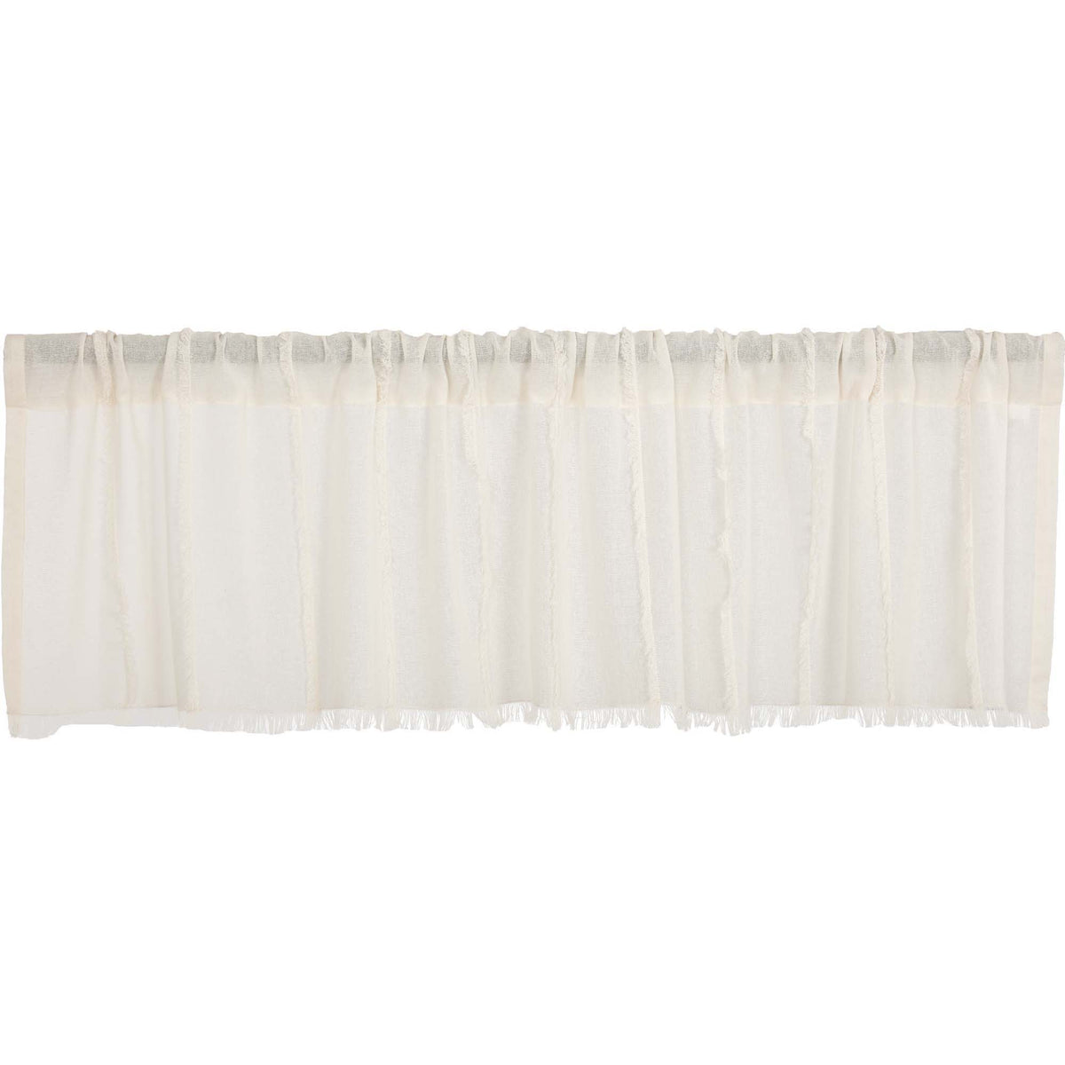 April & Olive Tobacco Cloth Antique White Patchwork Valance 16x60 By VHC Brands