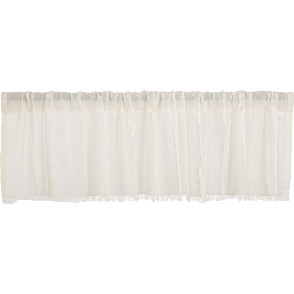 April & Olive Tobacco Cloth Antique White Patchwork Valance 16x60 By VHC Brands