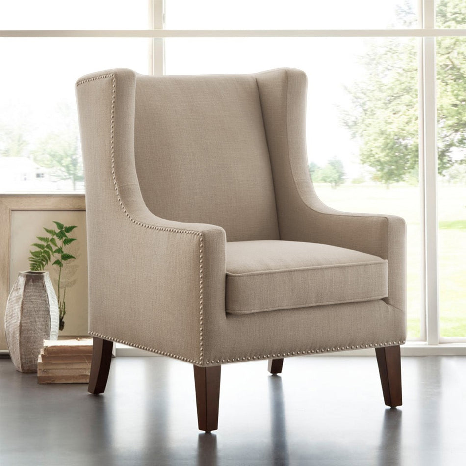 Madison Park Barton Wing Chair - Linen 